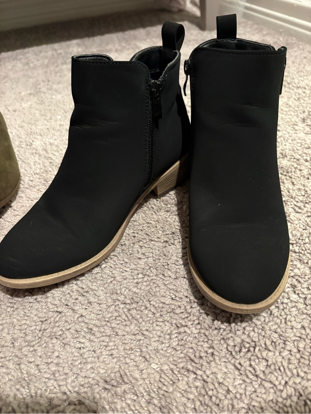 Women's Black Ankle Booties with Side Zip